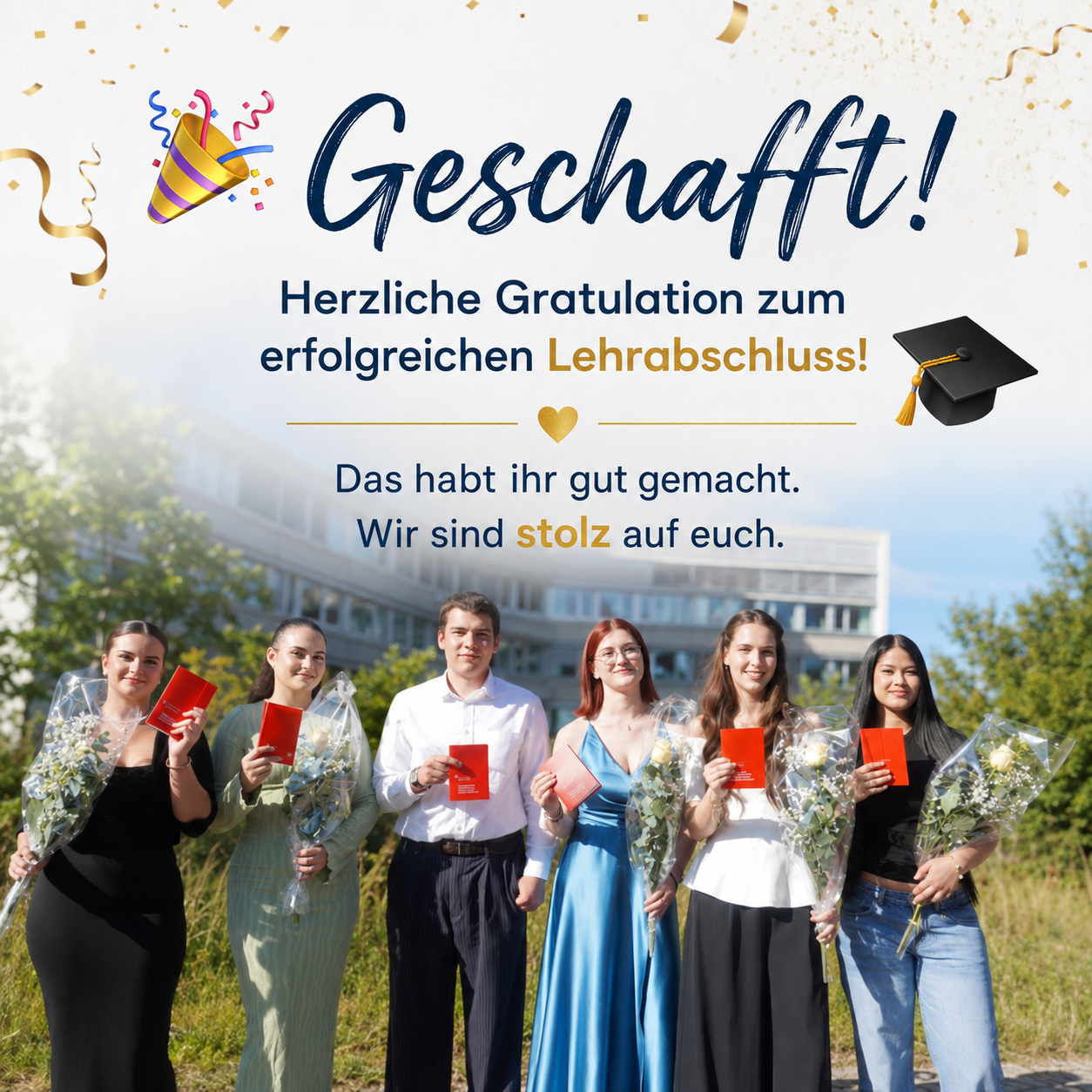 Herzliche Gratulation zum Lehrabschluss