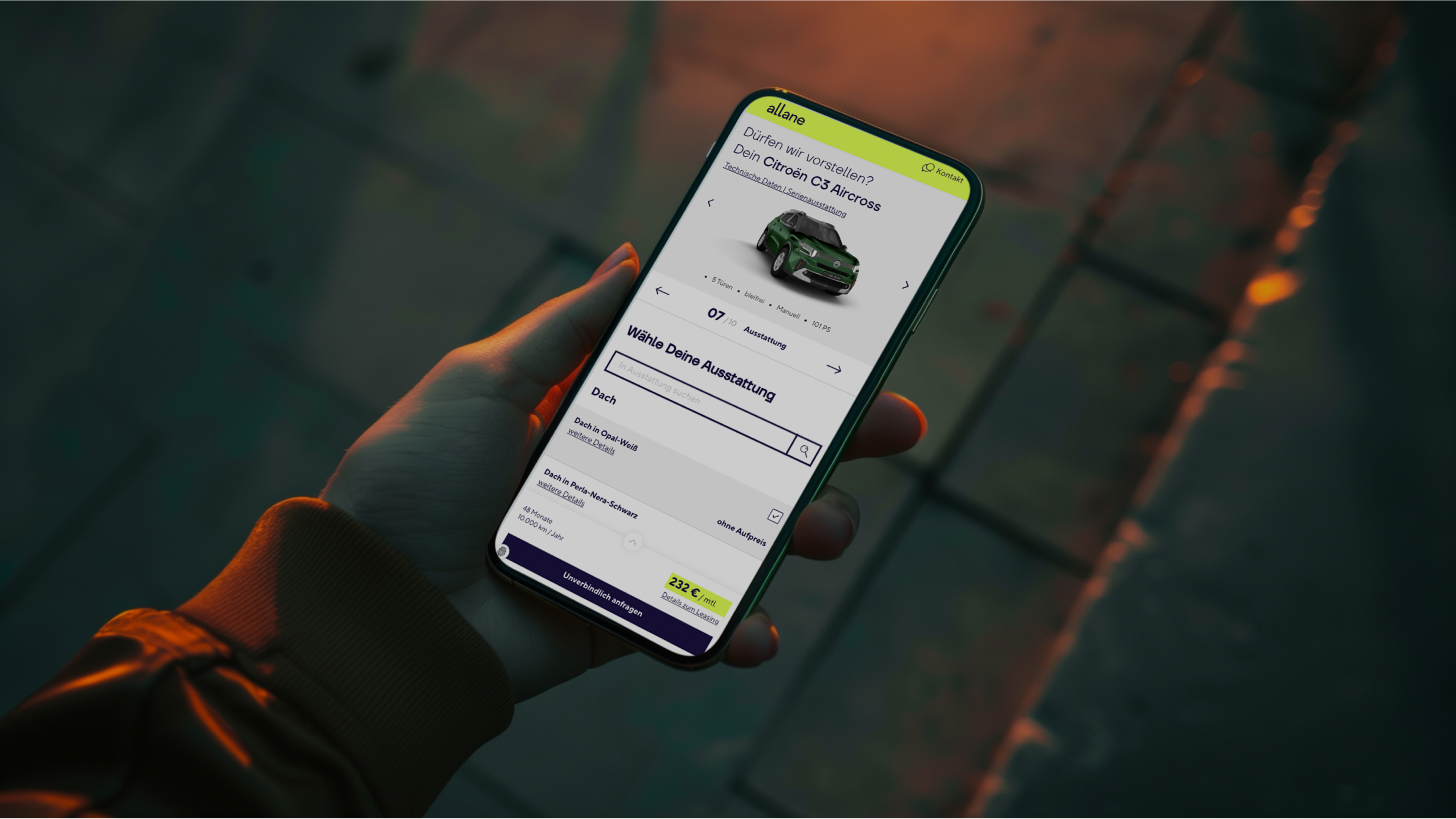 Smartphone mit Allane Screen