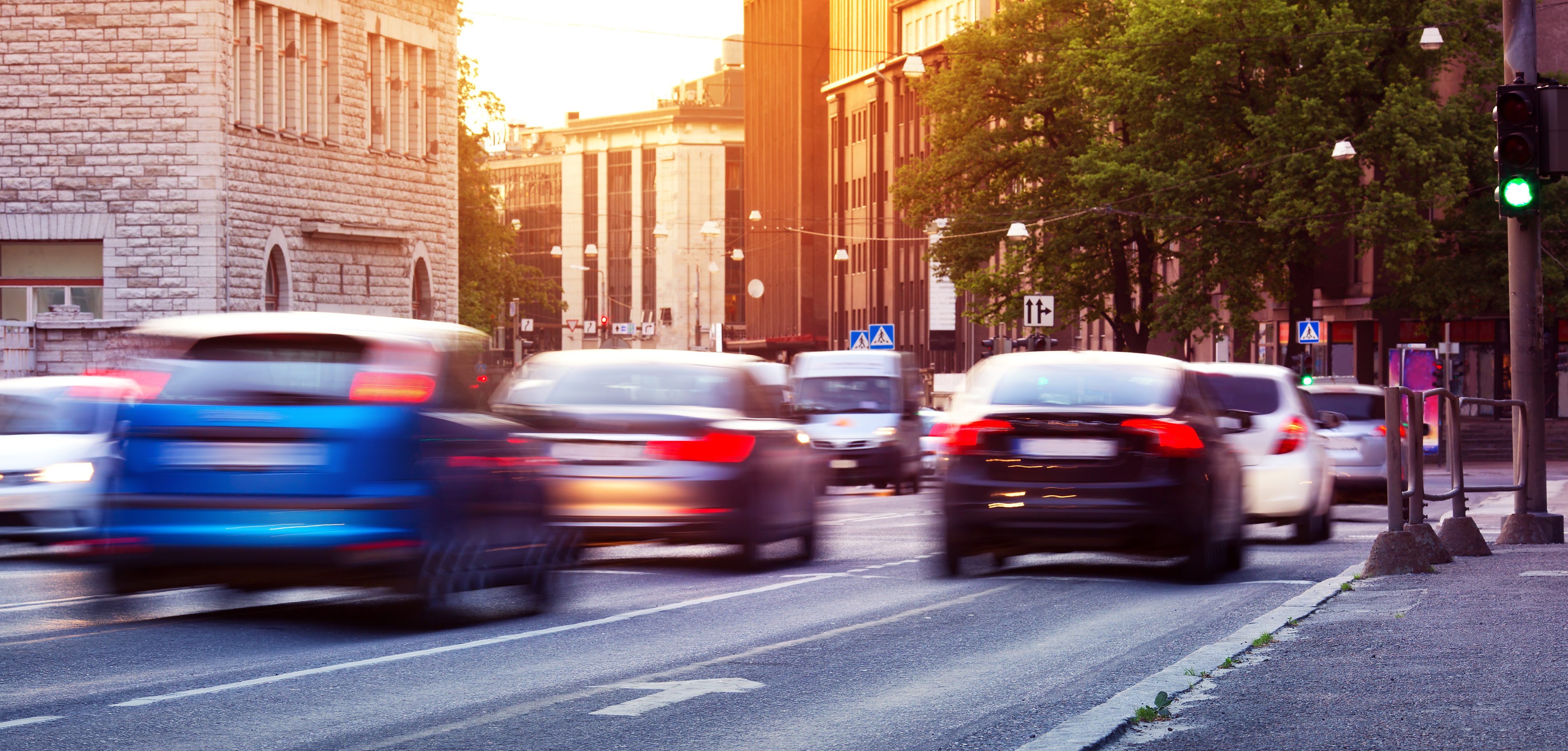 hohes Verkehrsaufkommen in der Stadt