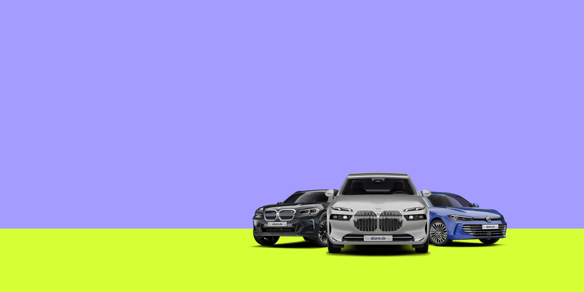 BMW iX3 neben BMW i7 und VW Passat