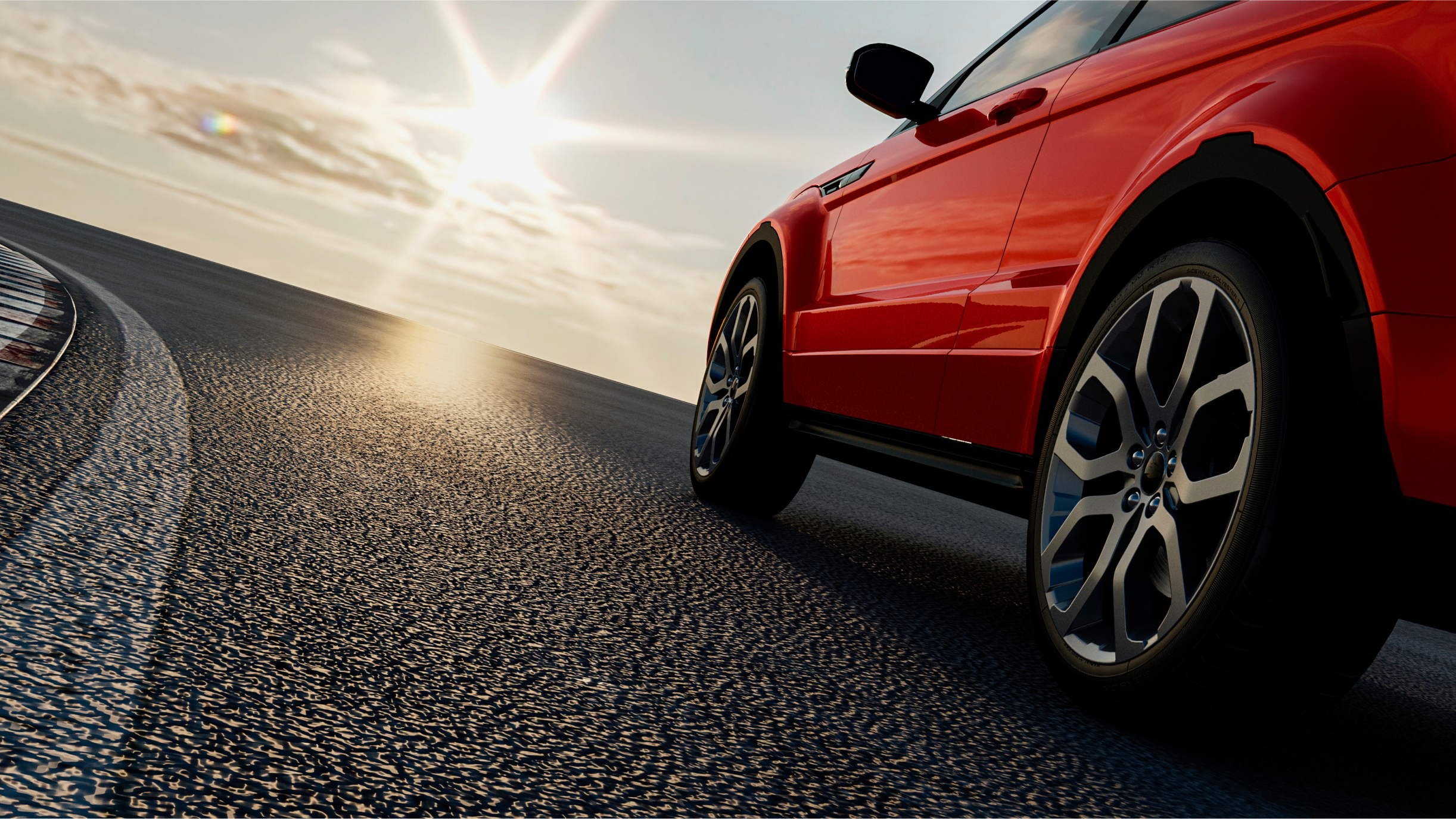 Rotes Auto auf der Strasse