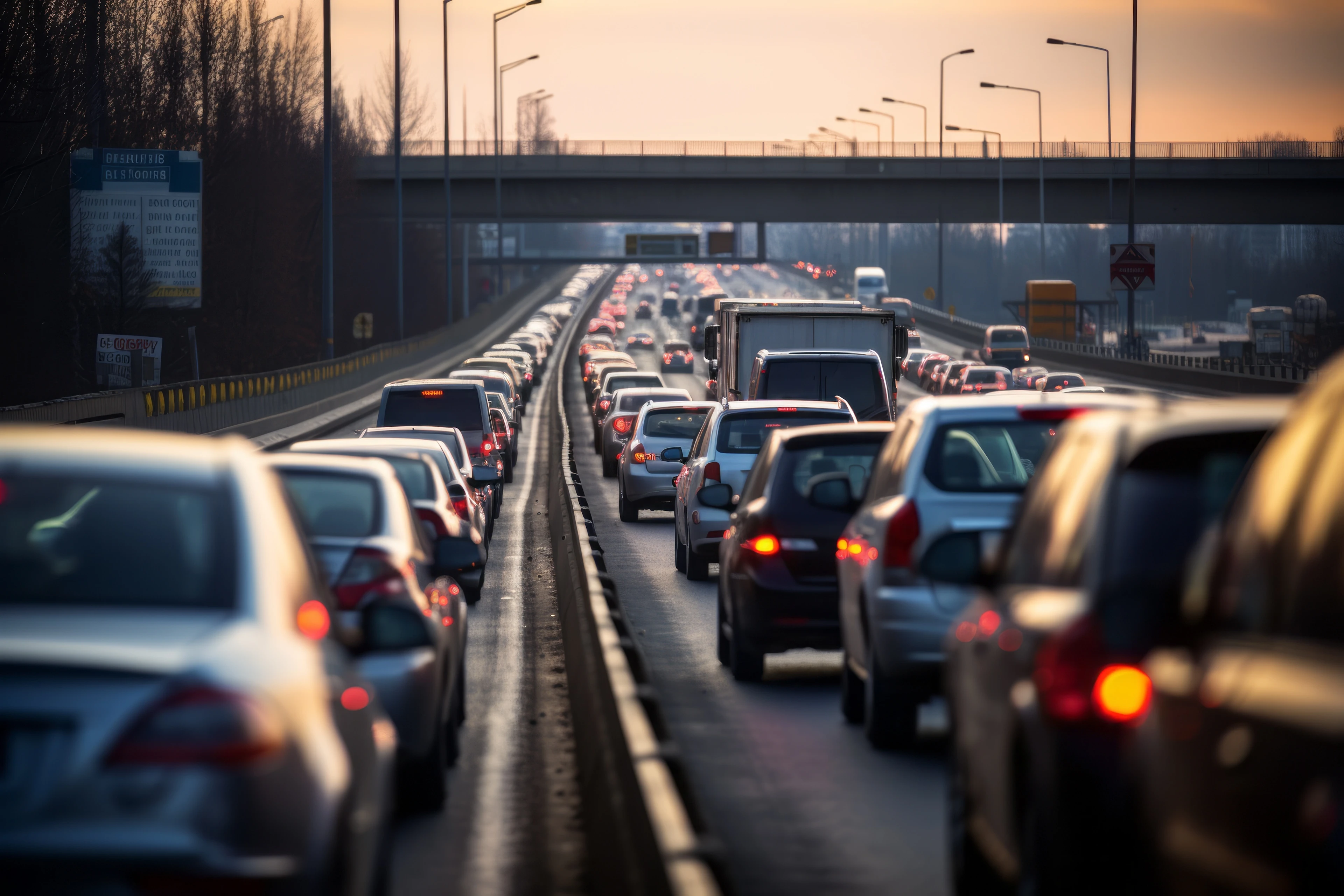 Autos stehen im Stau