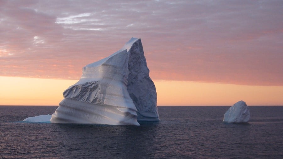 At sea
