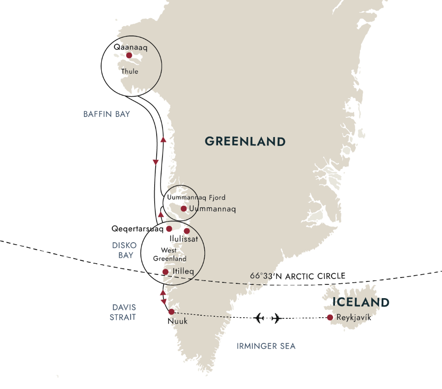 Grand Greenland – Mythical Lands of the North Itinerary Map