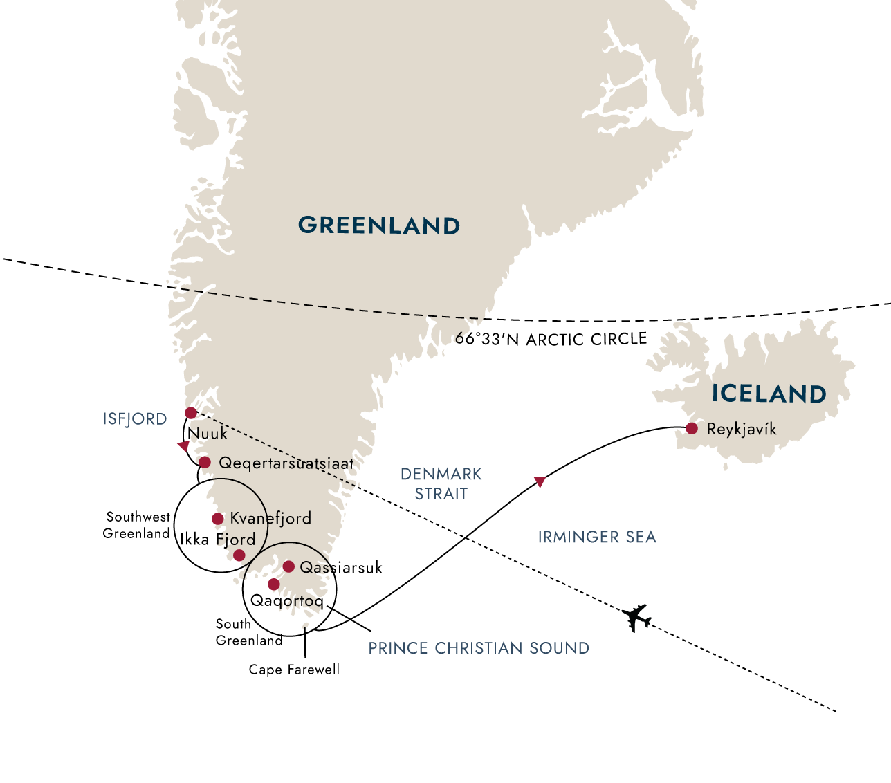 Exploring the Garden of Greenland (Eastbound) – route map