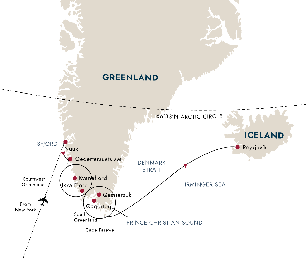 Exploring the Garden of Greenland (Eastbound) – route map