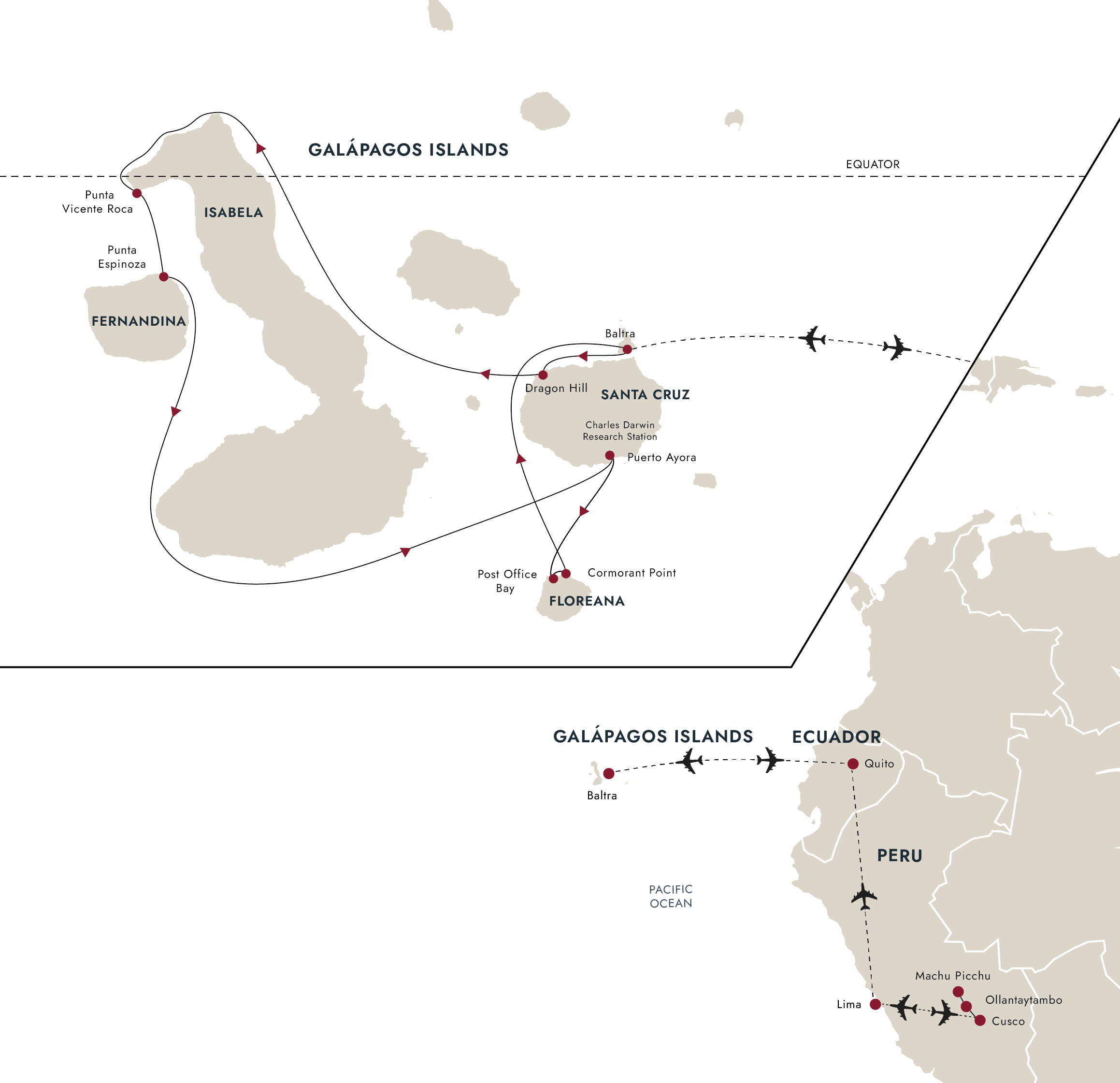 Iconic Wildlife & Sublime Scenery | Plus Machu Picchu (Western Route) Itinerary Map
