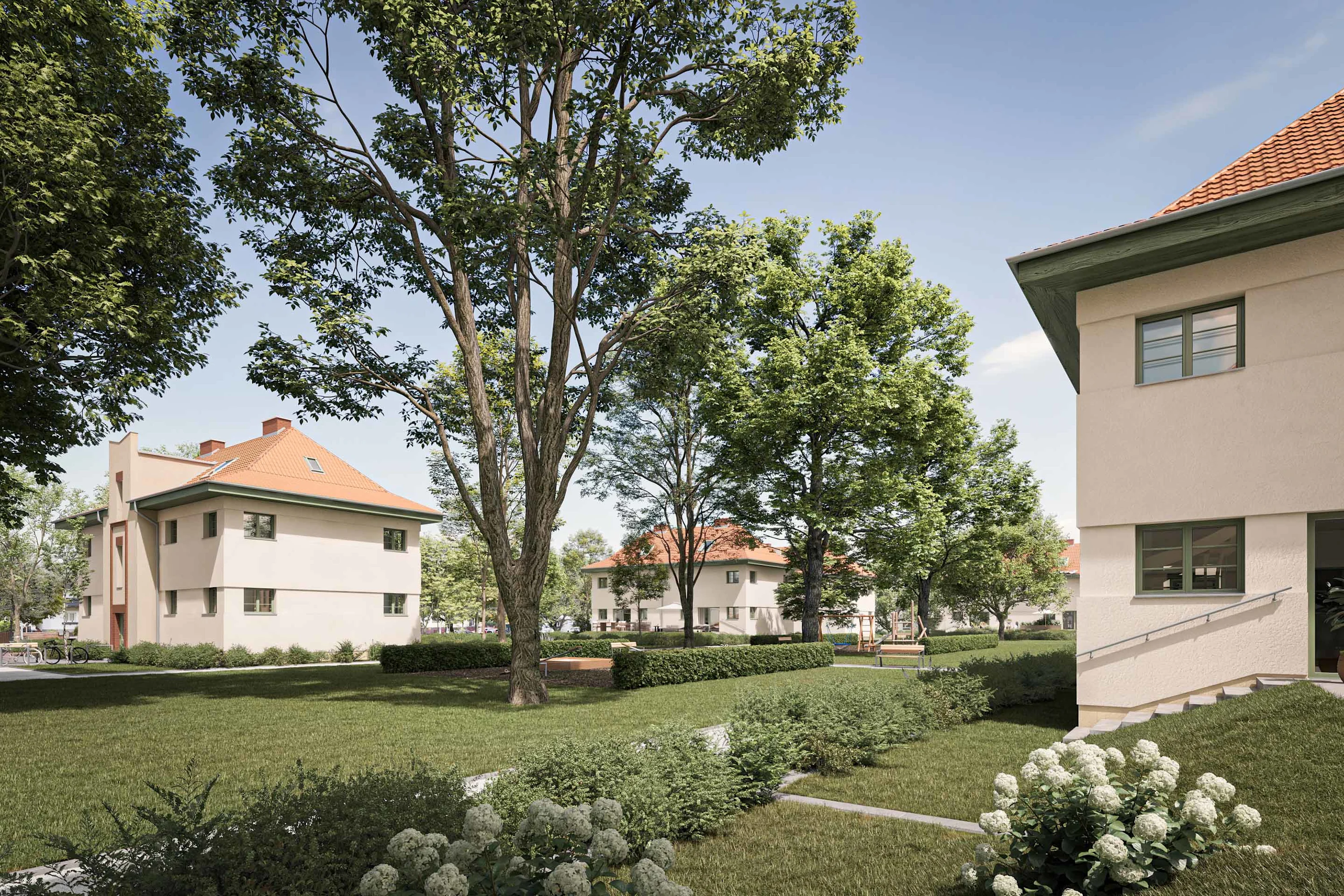 Bestand, sensibel revitalisiert Foto: Visualisierung des revitalisierten Bestand im Projekt Trees in Linz