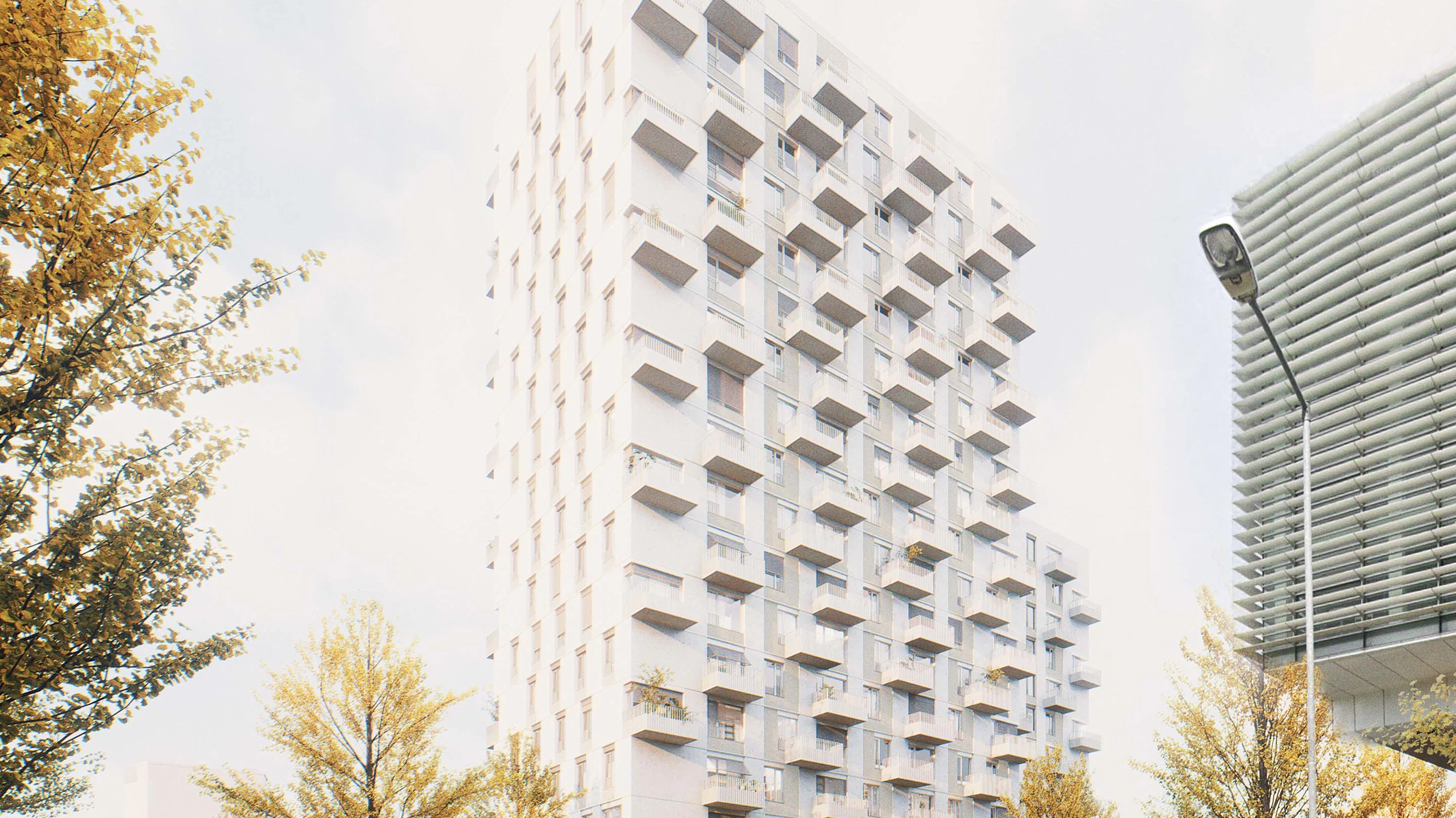 SK_2025_Mlynskey Nivy_rendering_draft Vizualizácia dvoch obytných veží vedľa budovy STRABAG v Mlynskej Nive v Bratislave