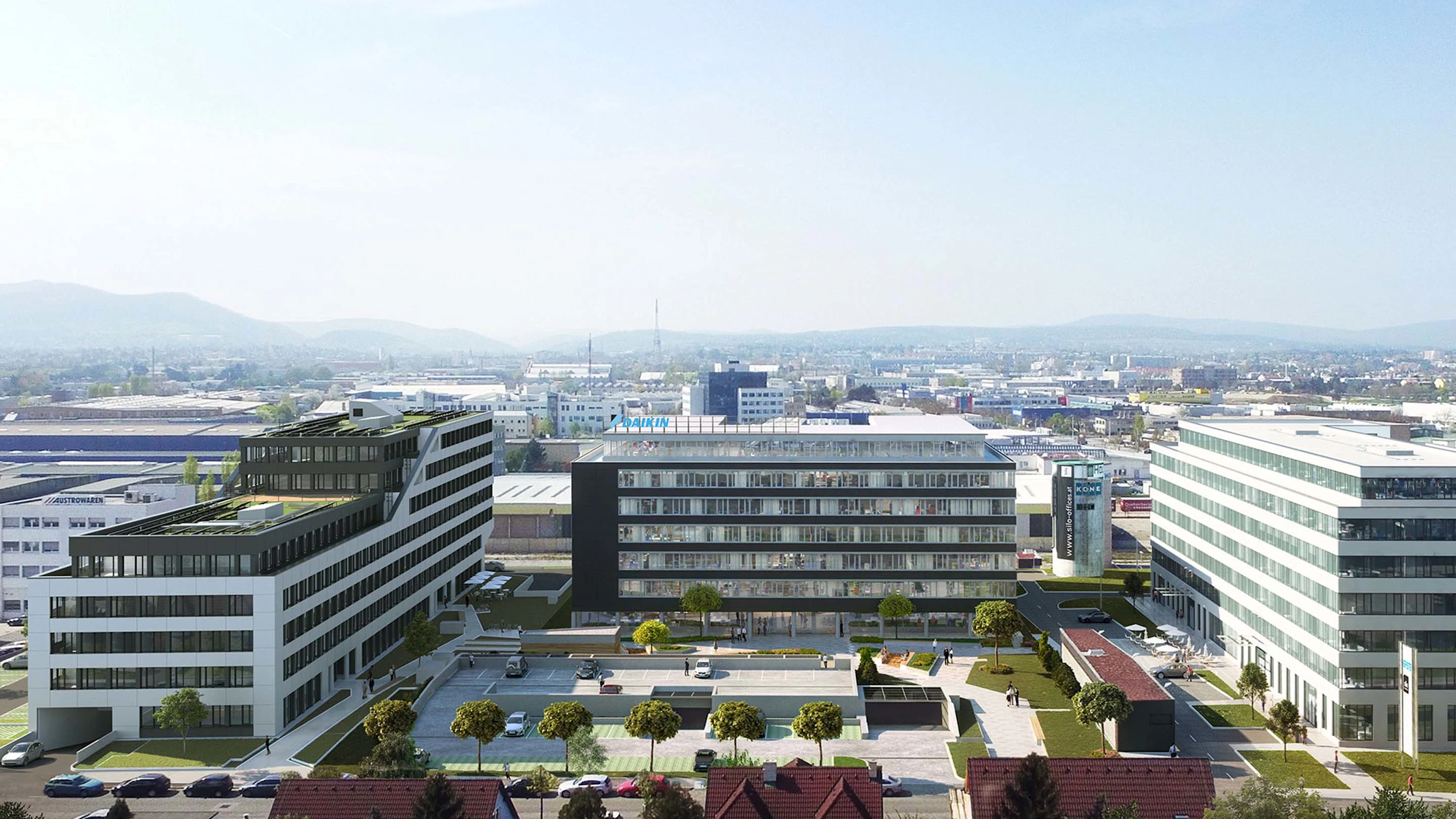 Projekt Silo Next Visualisierung Foto: Links im Bild entsteht das dritte Gebäude, das Silo Next