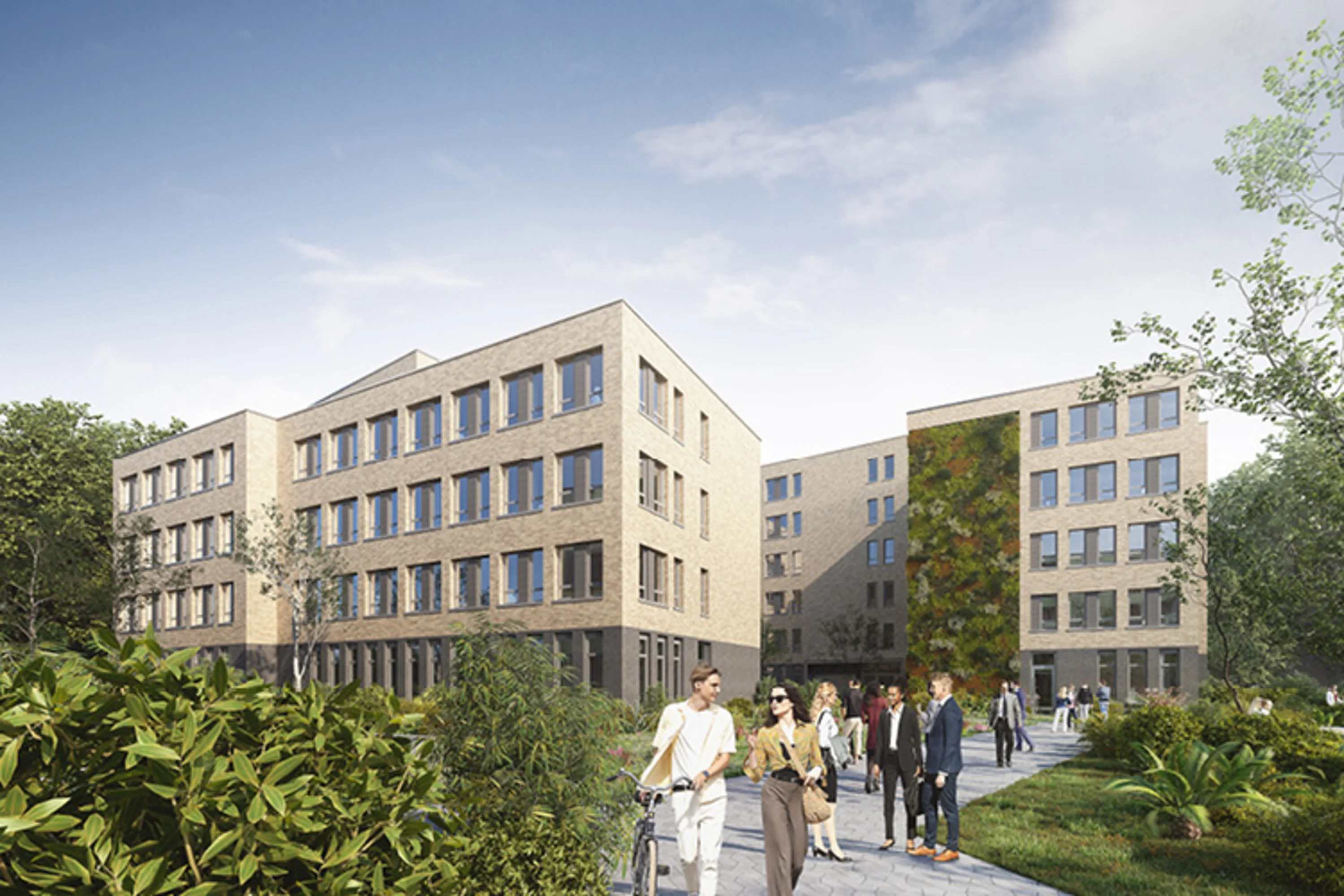 Bürogebäude MONA in beiger Ziegelbauweise