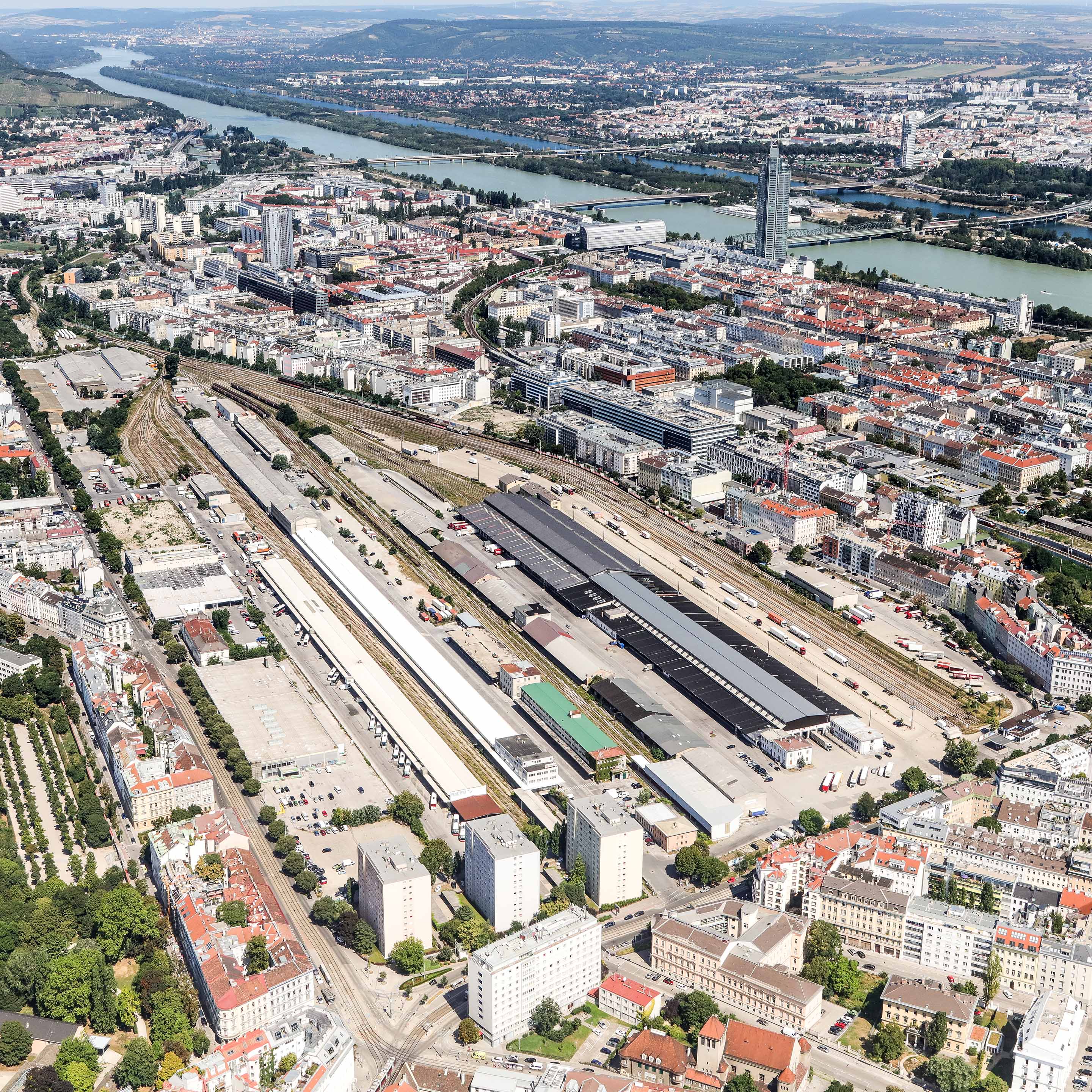 Foto: Luftaufnahme der Stadtentwicklung im Nordwestbahnhof