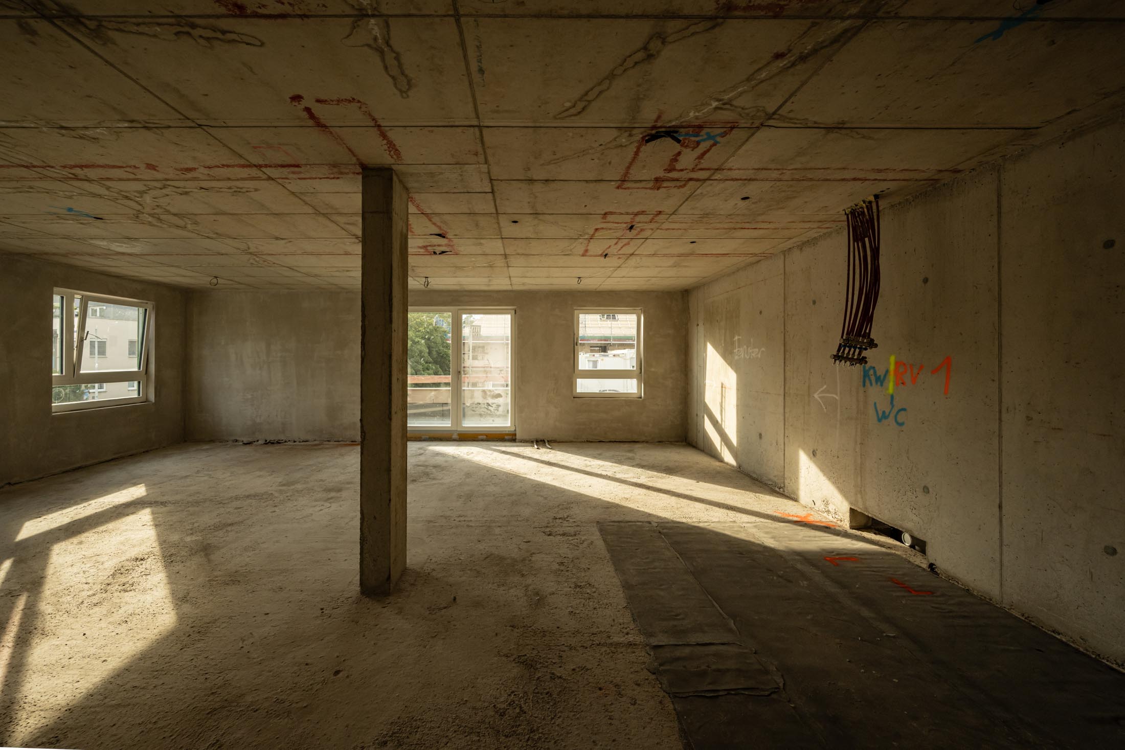 Foto: Innenausbau im Projekt trees in Linz schreitet zügig voran.