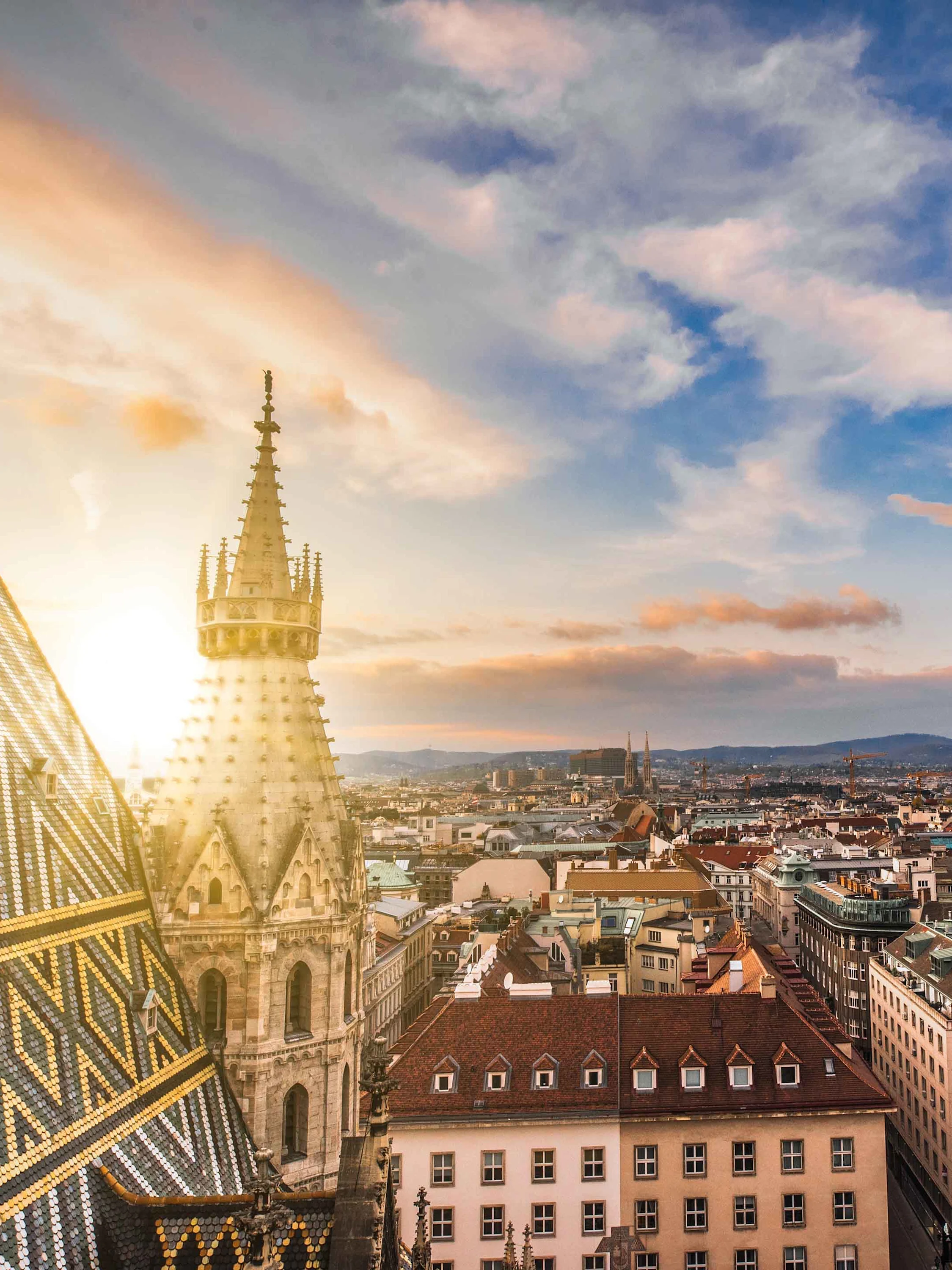 Foto: Blick vom Stephansdom mit Blick über Wien