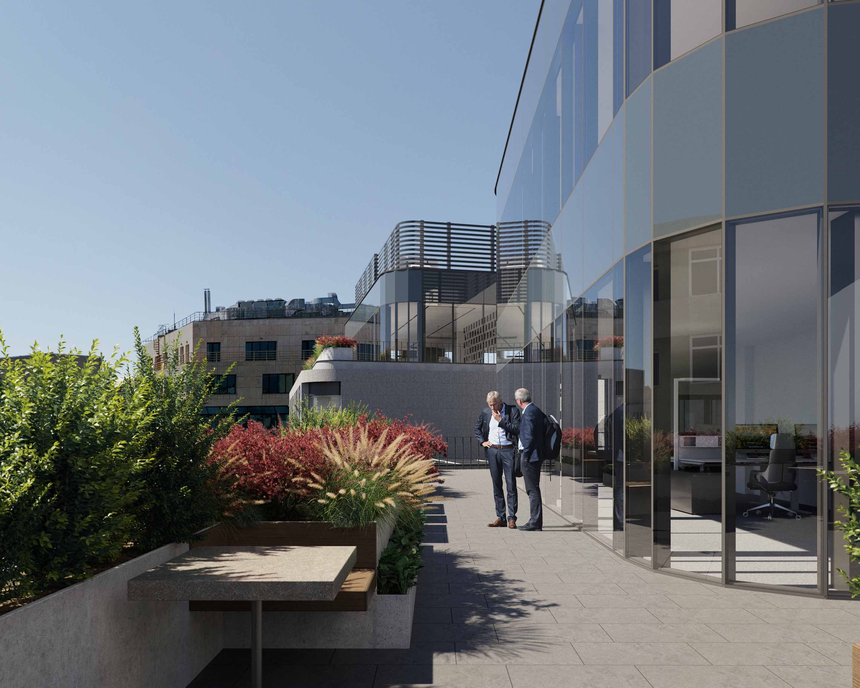 Foto: Terrasse im neuen Bürogebäude Arghezi 4 in Bukarest