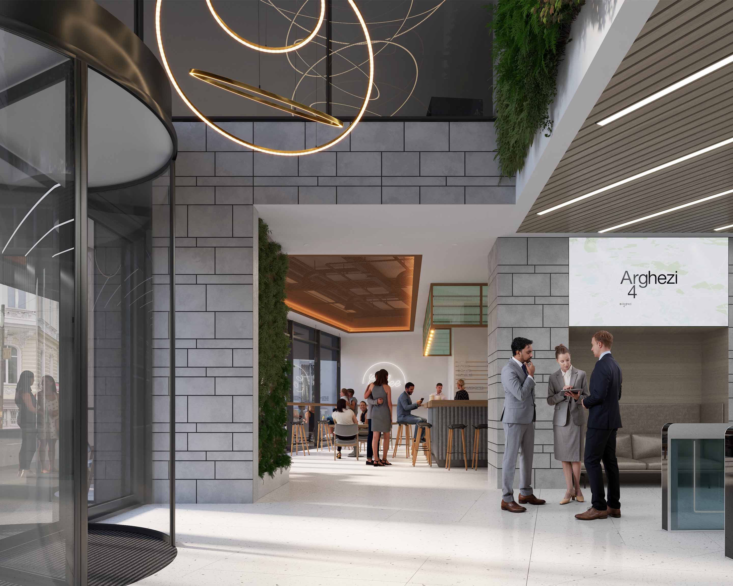 Photo: Woman looking out of the window with satisfaction.