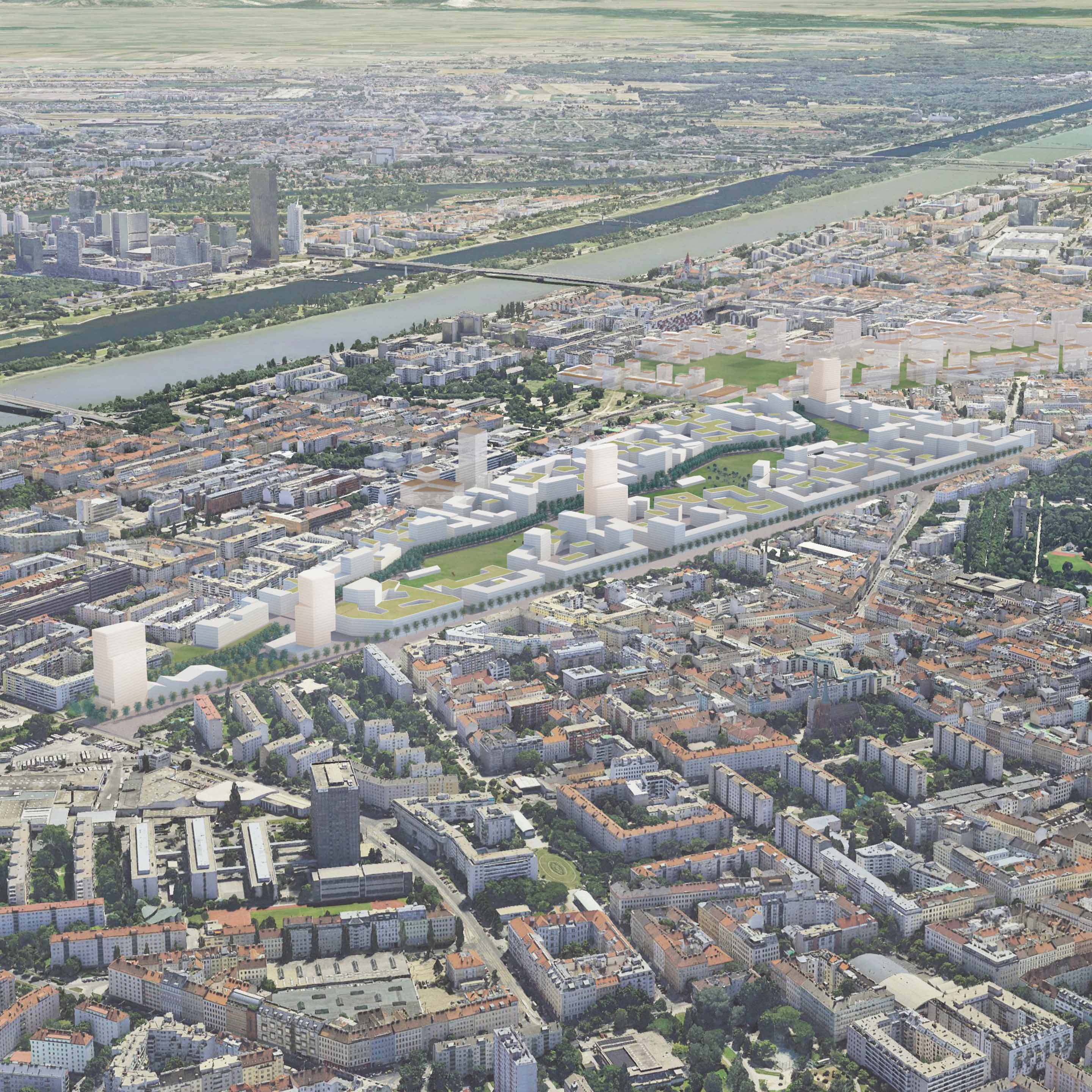 Foto: Visualisierung des neuen Projekts Nordwestbahnhof in Wien.