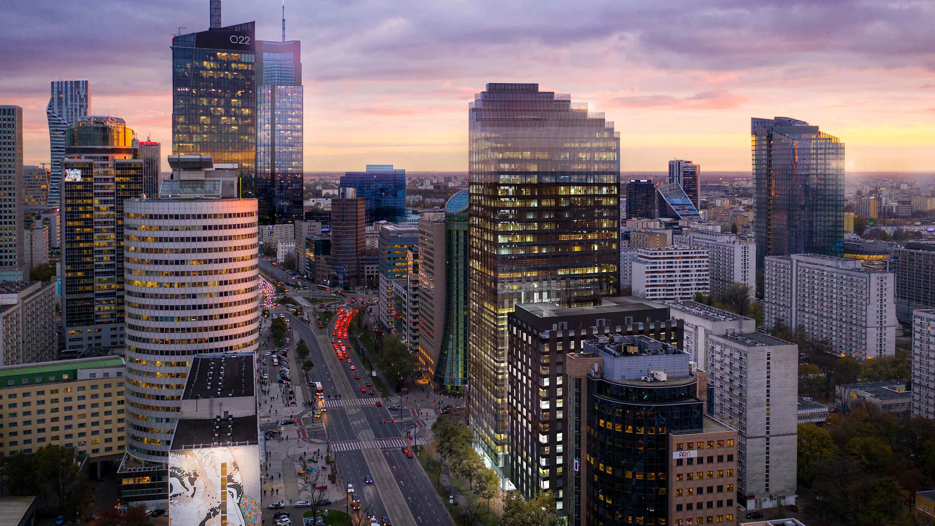 Upper One represents the upcoming Warsaw Photo: Bird's eye view Upper One in Warsaw