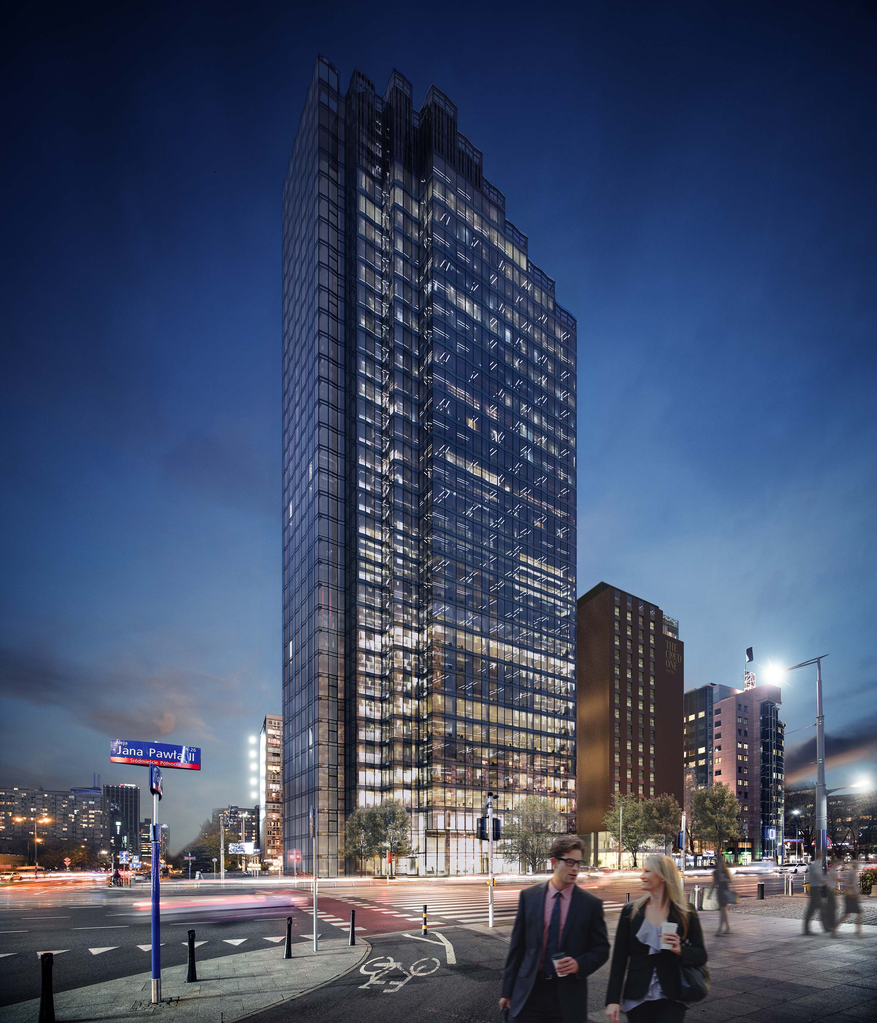 Foto: Visualisierung des neuen Projekts Upper One der STRABAG Real Estate in Warschau