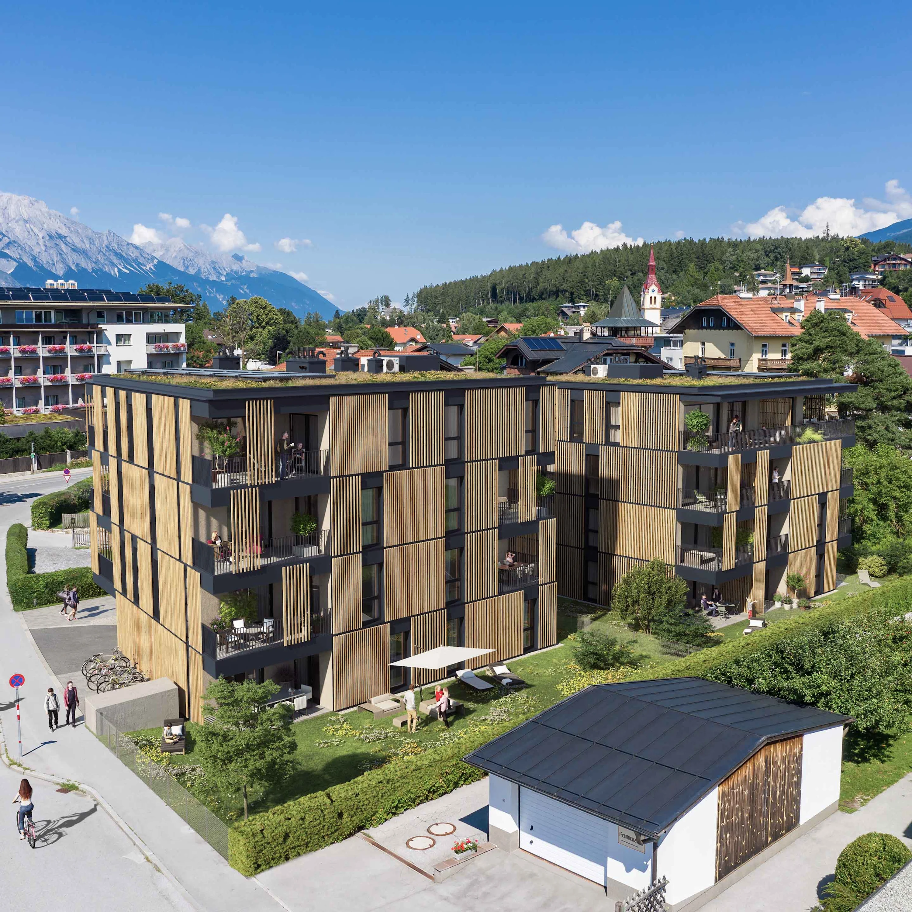 Igls, Innsbruck Foto: Rendering Wohnungen Igls in Innsbruck in Tirol, ein Strabag Real Estate Projekt