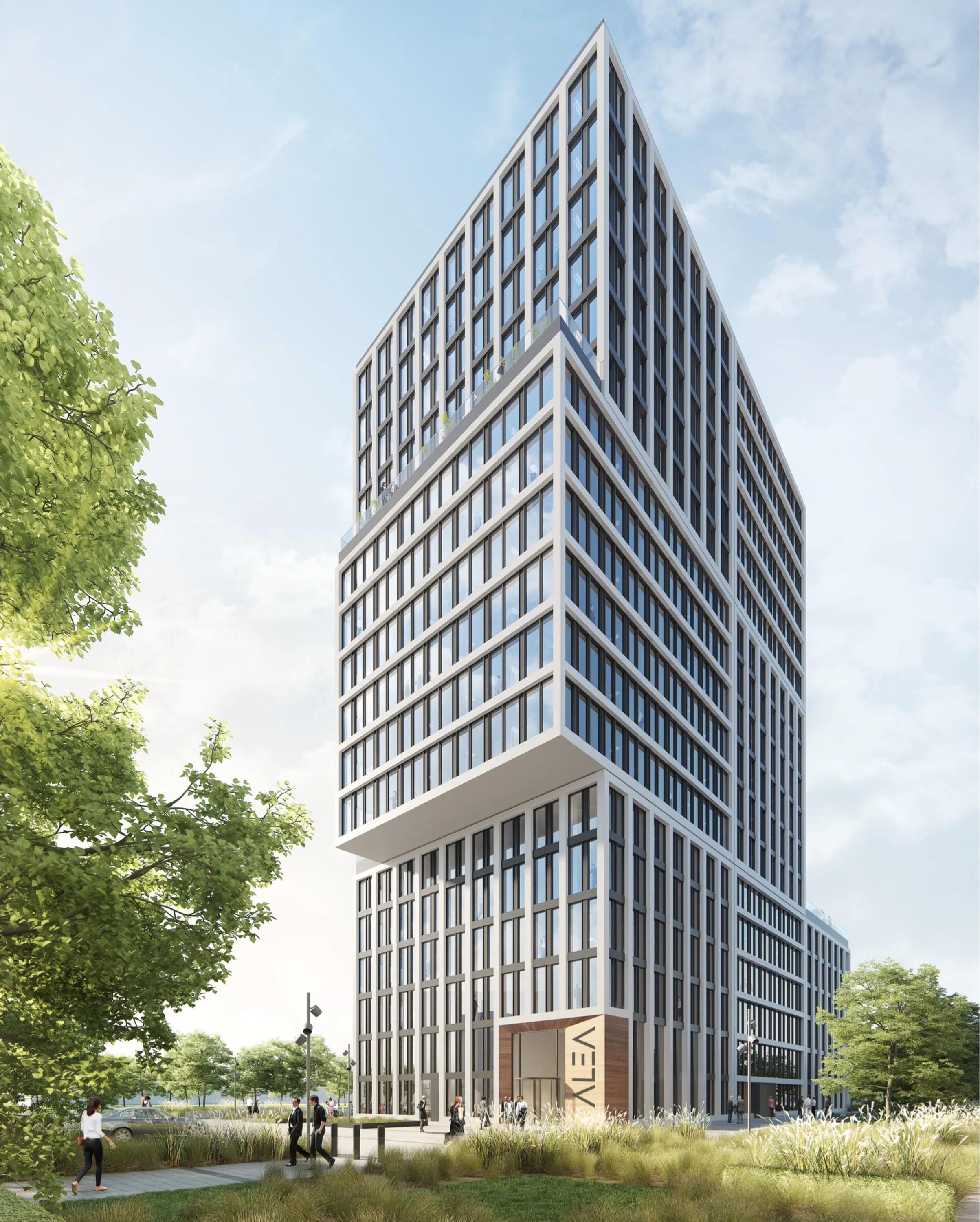 Visualisierung Bürogebäude in Düsseldorf am Rhein