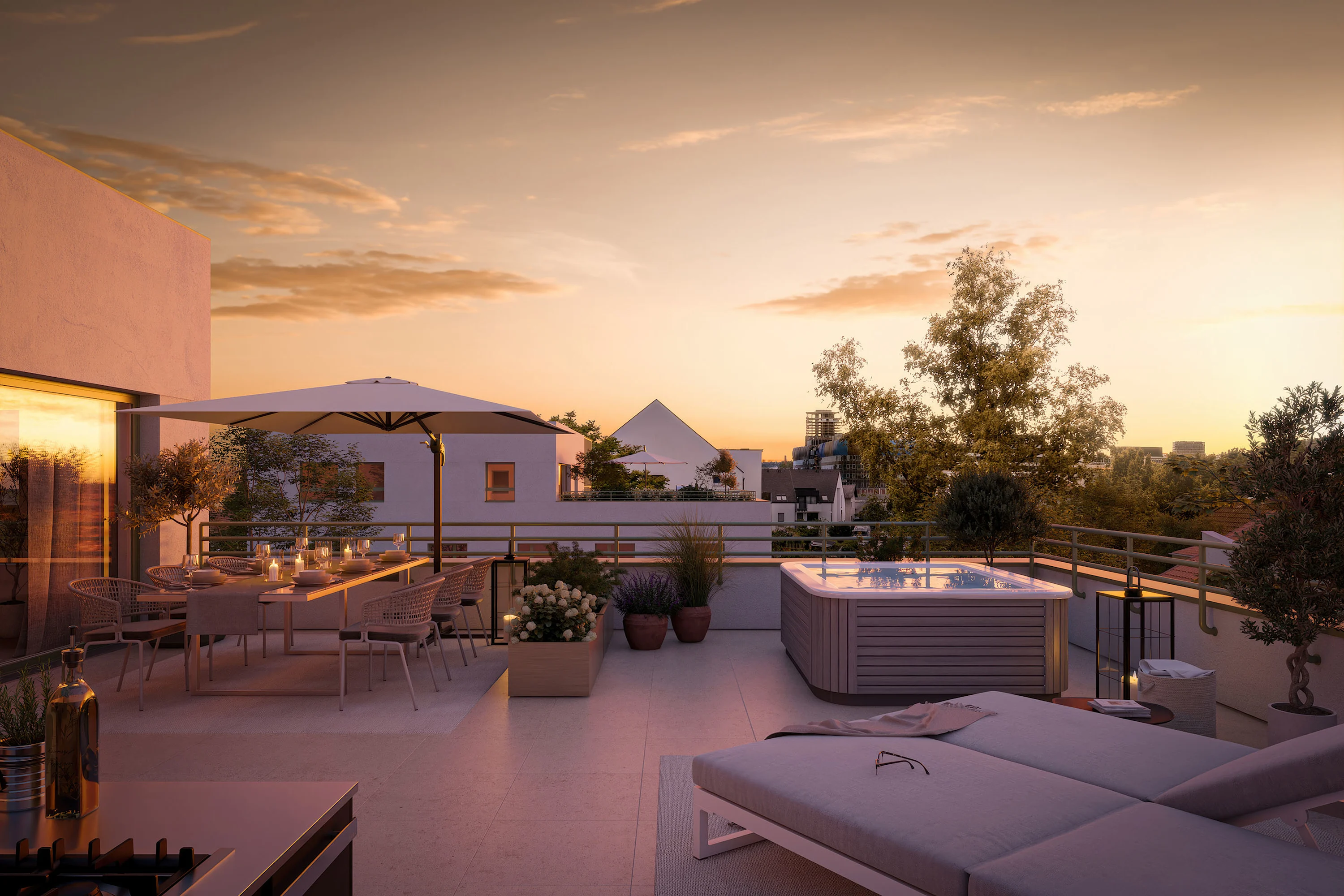 Elegantes Design für höchste Ansprüche Foto: Visualisierung neuer Dachgeschoß-Wohnungen im Projekt trees in Linz