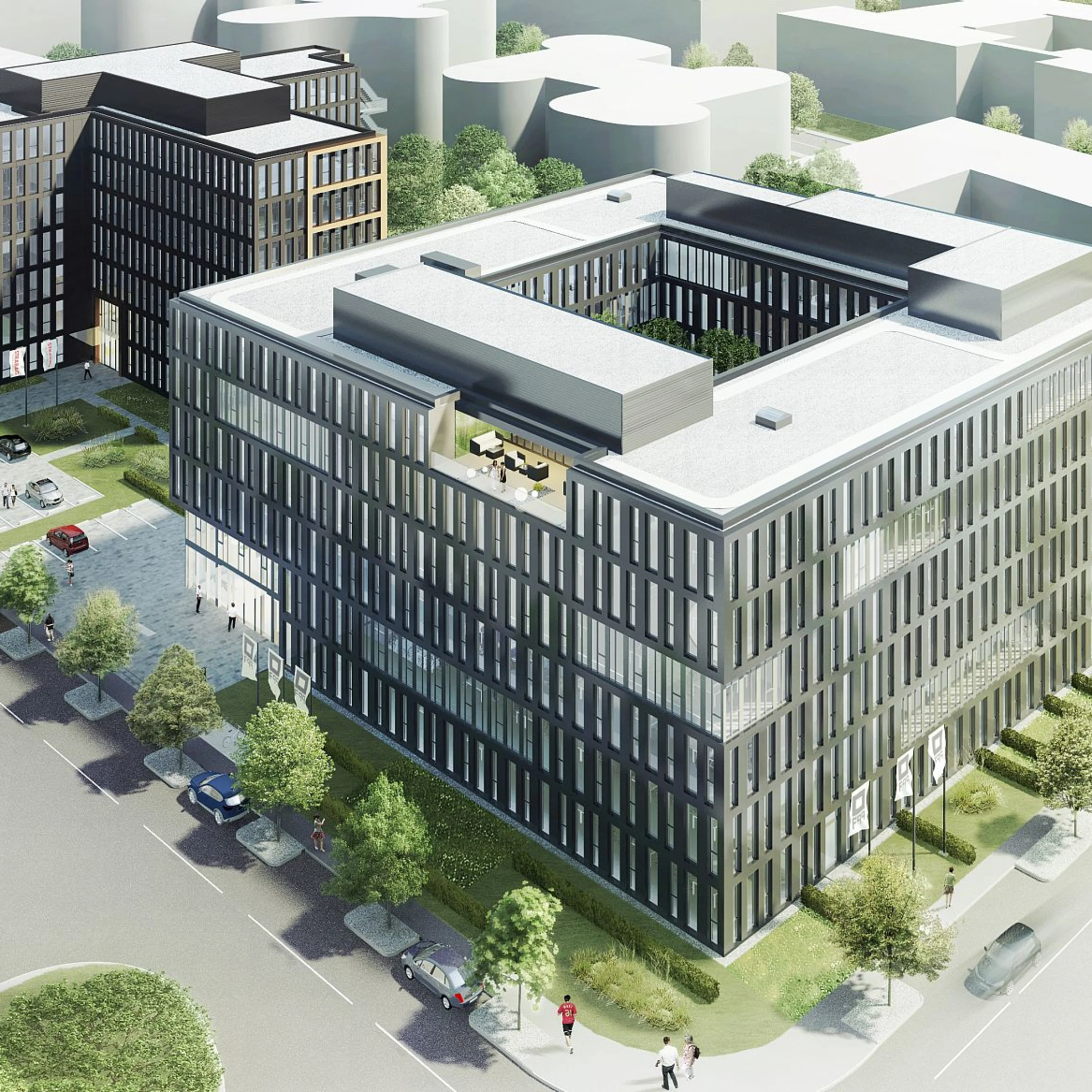 Foto: Das Büroensemble F99 + F101 in der AirportCity