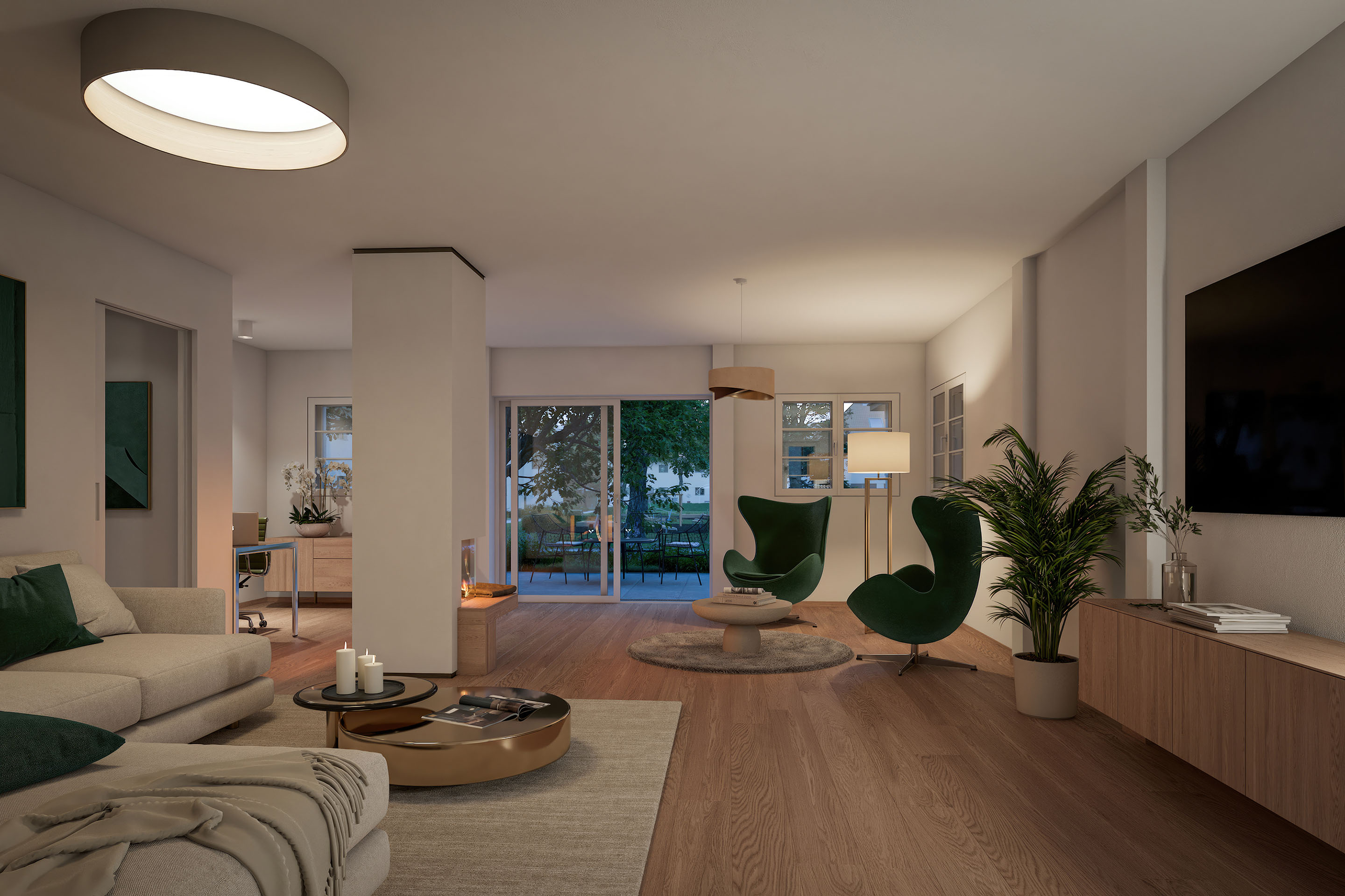 Foto: Visualisierung der neuen Einfamilienhäuser im Projekt Trees in Linz