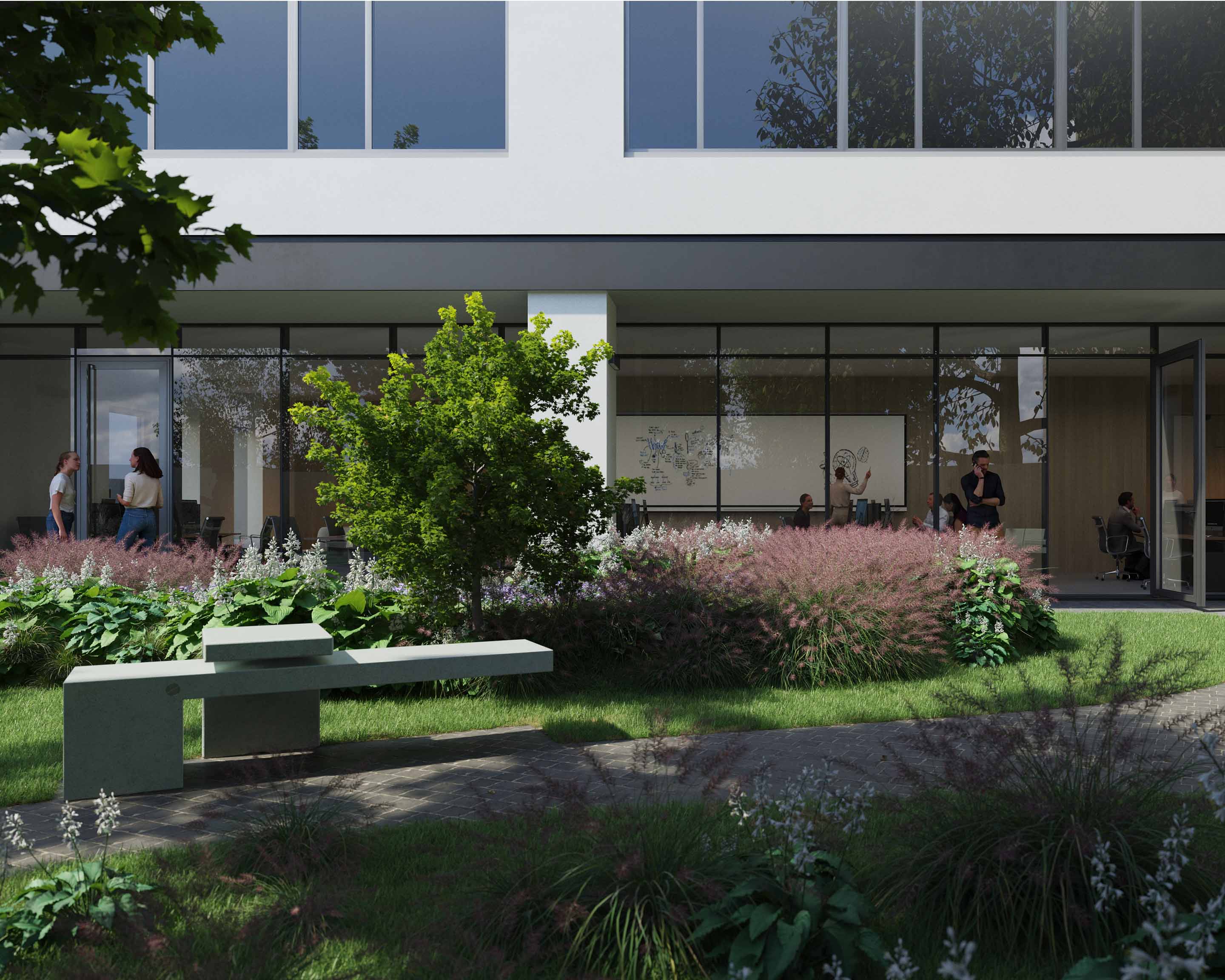 Image: Garden in the new Office Building Arghezi 4 in Bucharest