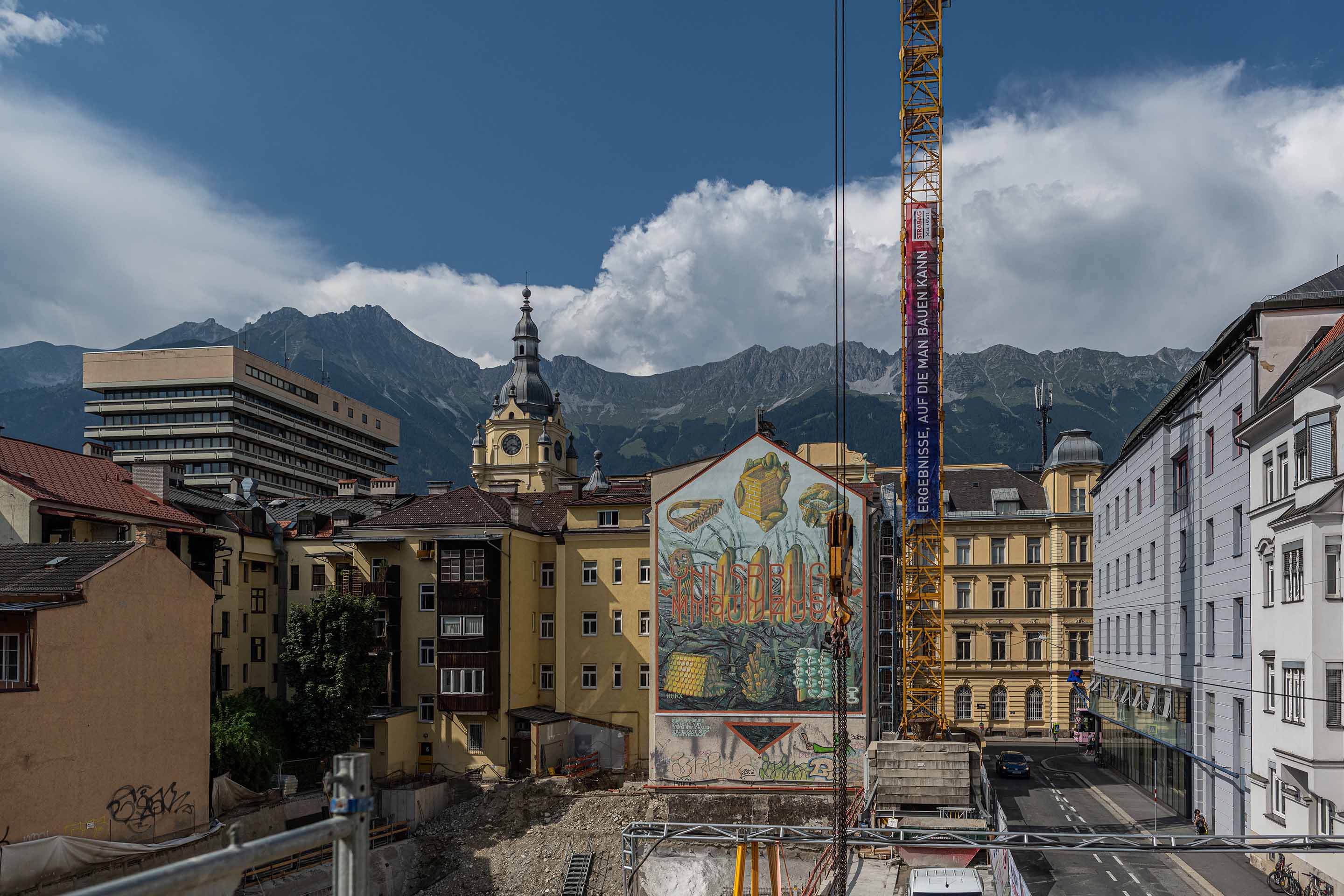 Foto: Baustelle des Projekts MIO in Innsbruck von STRABAG Real Estate