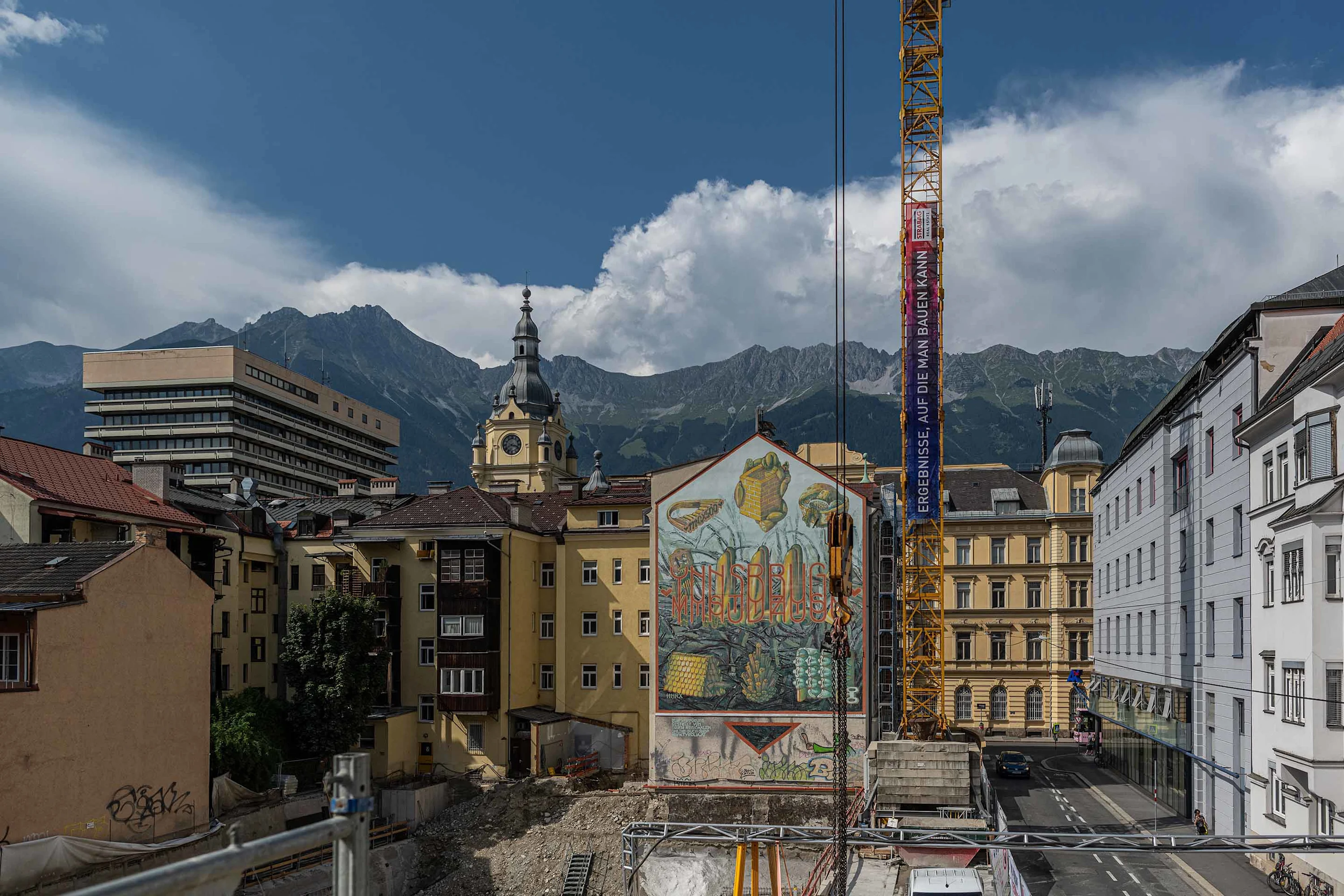 Foto: Baustelle des Projekts MIO in Innsbruck von STRABAG Real Estate