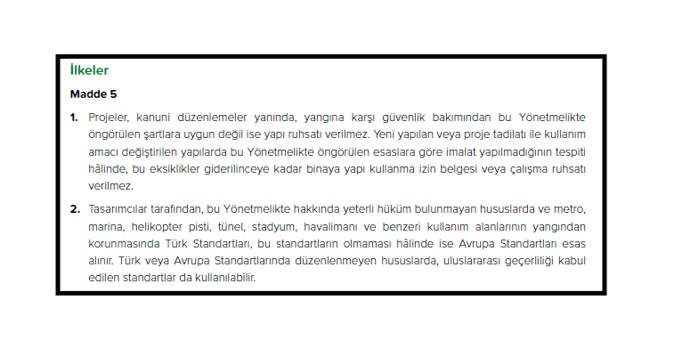 TR Yangın Yönetmeliği - Madde 5