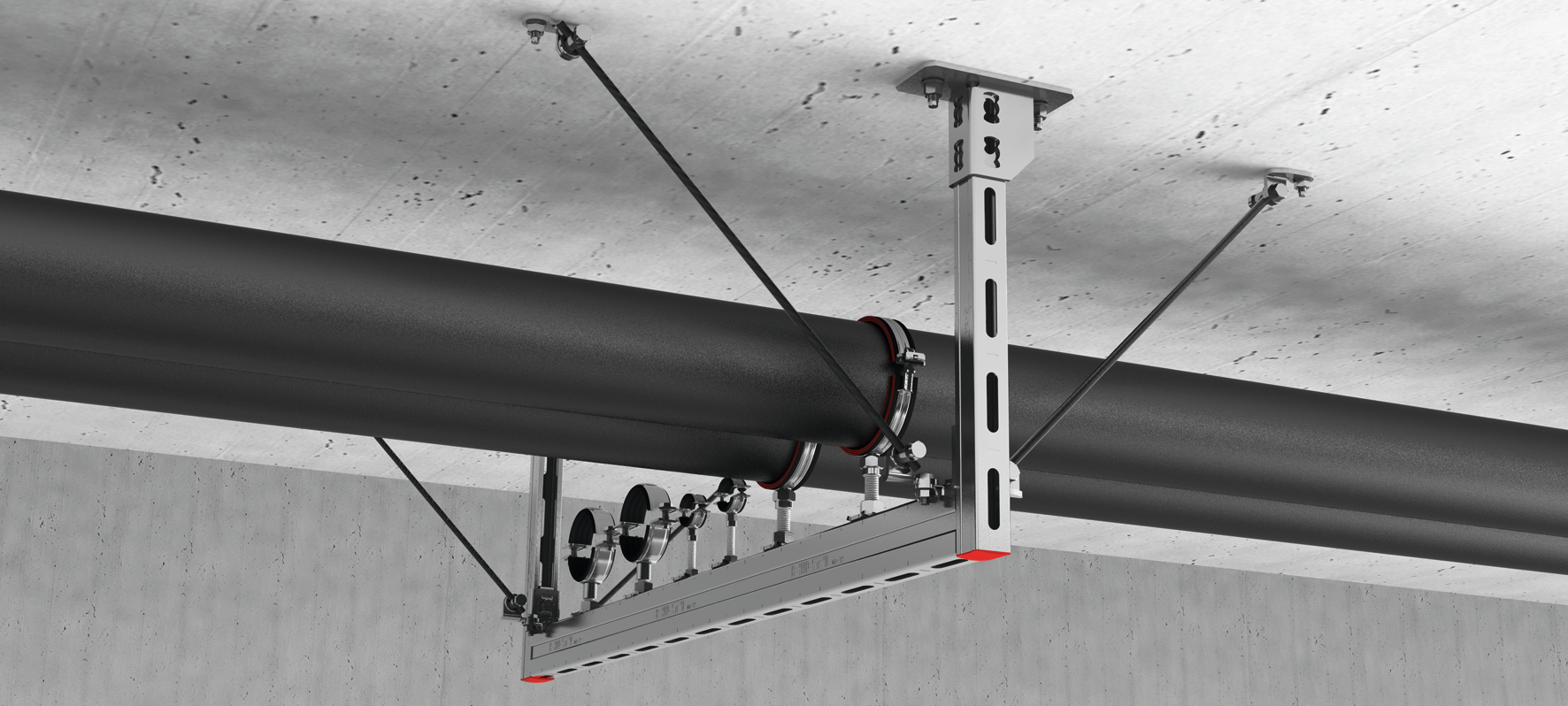 Seismic channel trapeze with rod bracing