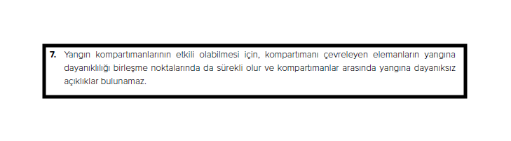 TR Yangın Yönetmeliği - Derzler 
