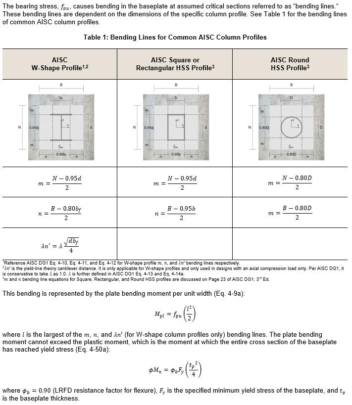 AISC Design Guide 1 - Table 1 and Equation 2