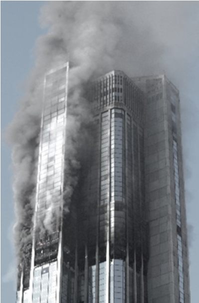 Edificio en incendio