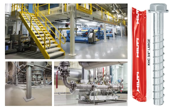 Fig 4: Hilti Kwik-X for secondary structural attachments, machinery, and equipment