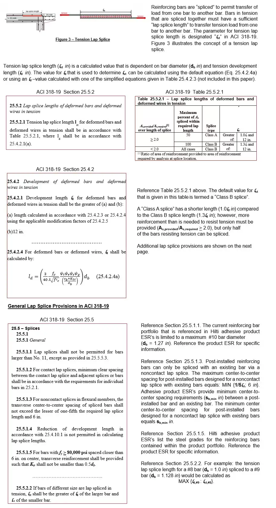 ACI 318-19 Provisions for Post-installed Reinforcing Bar
