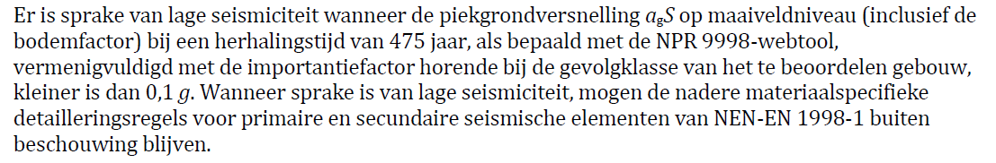 Figuur 1: Tekst uit NPR 9998:2020, 3.2.1 Basisgrondversnellingen  (2)