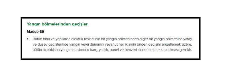 TR Yangın Yönetmeliği Madde 69