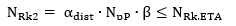 Gleichung für den charakteristischen Widerstand: N_Rk2 = α_dist · N_pP · β ≤ N_Rk,ETA.