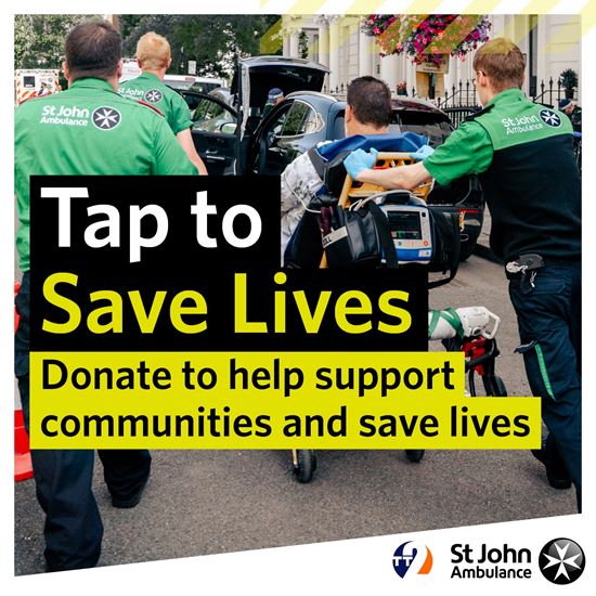 The Tap to Save Lives partnership campaign image.