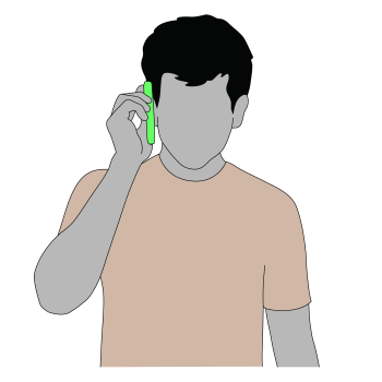 An illustration of someone calling the emergency services.