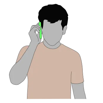 An illustration of someone calling the emergency services.