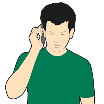 An illustration of someone calling the emergency services.