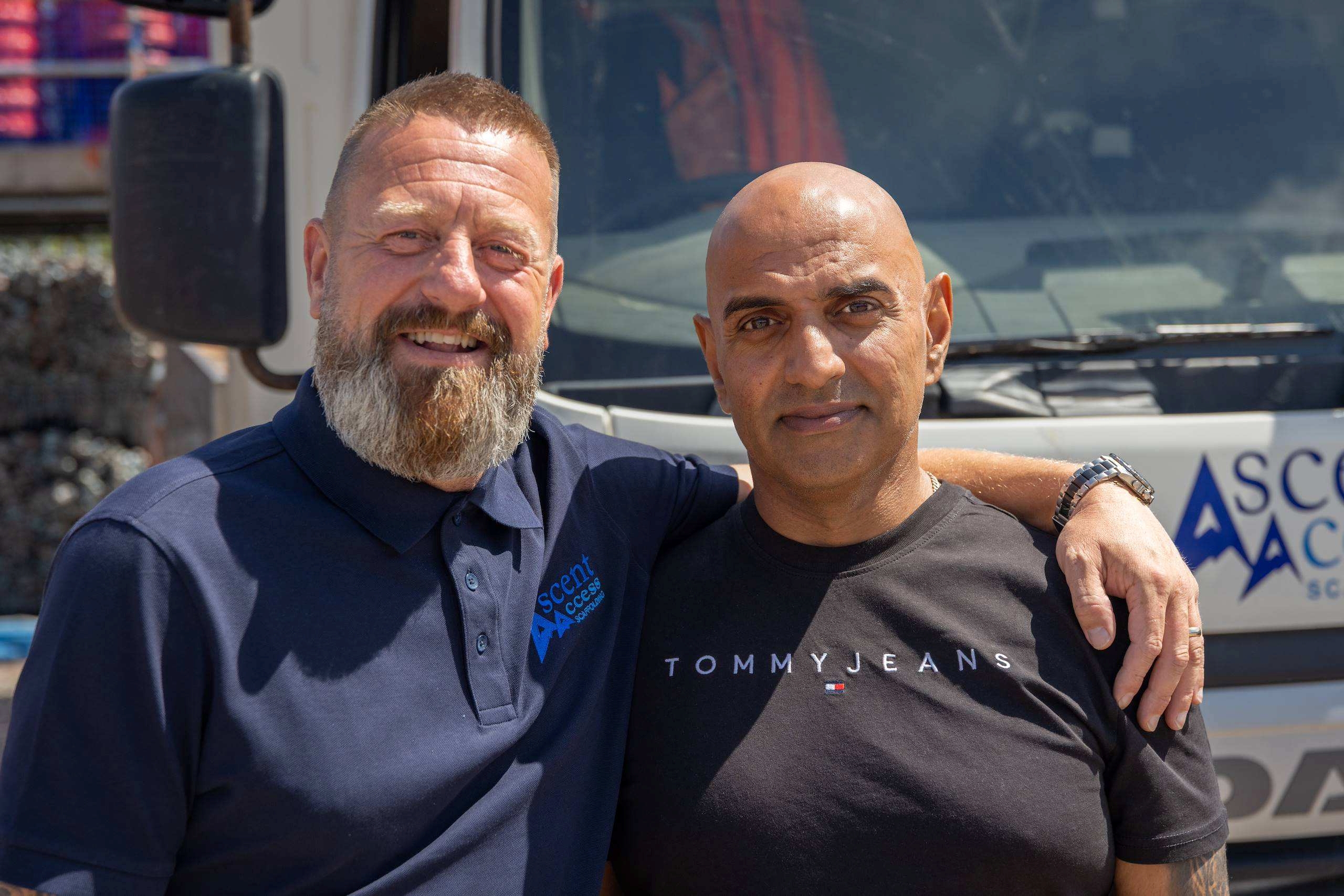 A photograph of Nathan and Raj together.