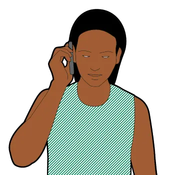 An illustration depicting someone calling the emergency services.