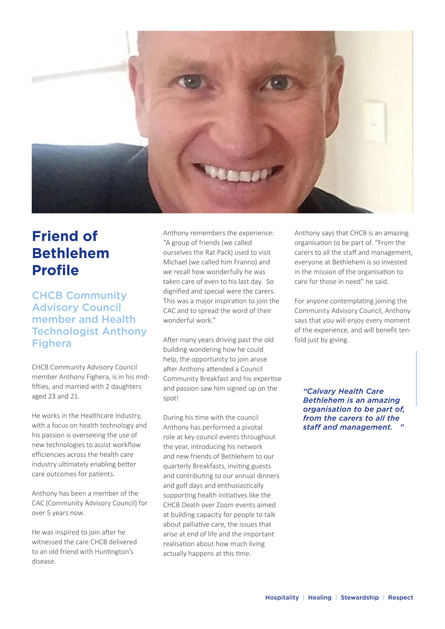 Anthony Fighera - Health Technologist and member of our Community Advisory Council