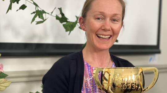 Calvary residents in the winners’ circle with Melbourne Cup visit-image 07