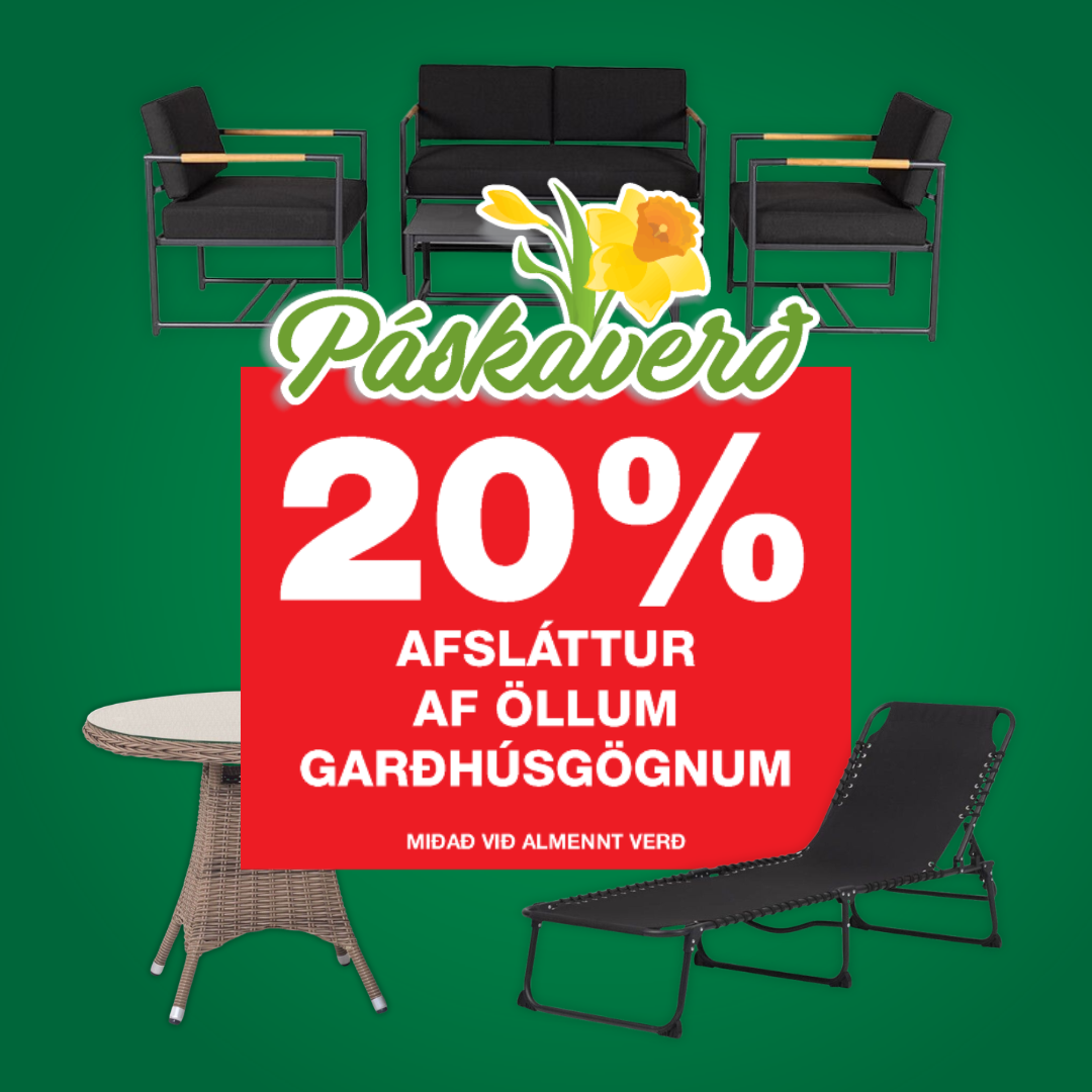 20% garðhúsgögn páskar IS
